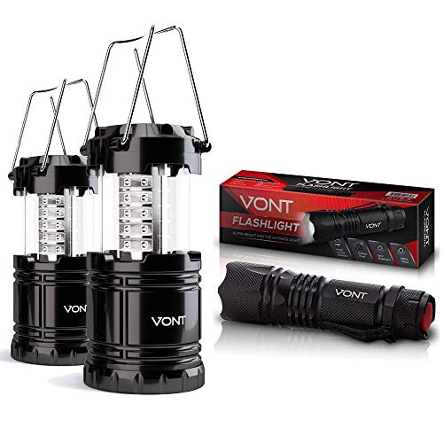 Vont Lantern and XOR Flashlight Bundle - Must-Have Light Combo for Every Home and Car - Reliable for Everyday or Emergency Use - Ideal During Car Breakdown, Outdoor Activities, Outages During Storms