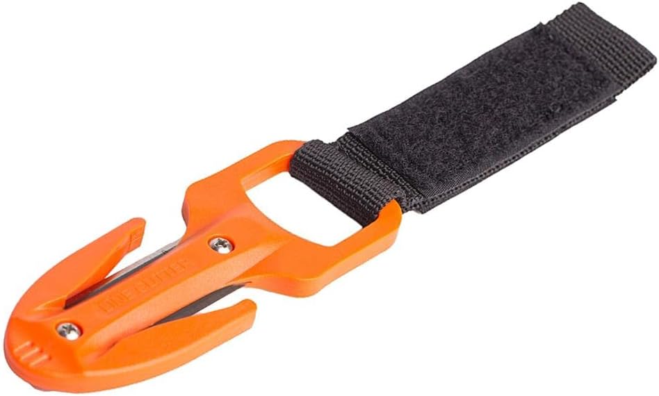 Scuba Diver Twin Line Cutter: Compact, Rust, and Portable Emergency Cutting Tool for Diving and Spearfishing - Orange