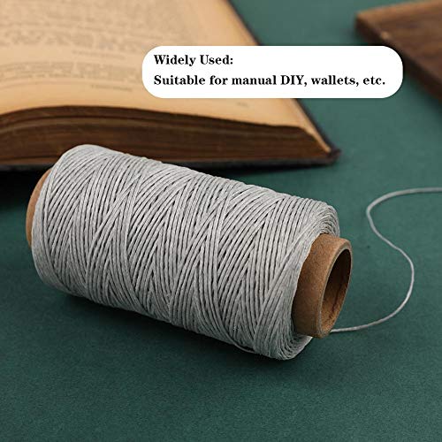 Jupean Waxed Thread, 150M /164Yards Light Grey Leather Waxed Thread, Leather Sewing Thread, Hand Stitching Thread For Hand Sewing Leather, Bookbinding, And Beginners Leather Craft Diy #TOP4