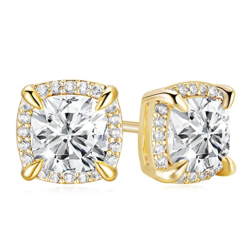 TRUMIUM Sterling Silver Earrings for Men Women Big Star Earrings Cubic Zirconia Studs Hip Hop Rapper Singer Screw Back Hypoallergenic