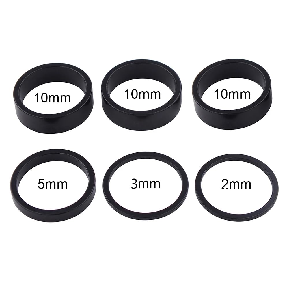 Tuulizz Headset Spacer for Bicycle, 4 Sizes Road Bicycle Stem Headset Spacers Kit for 1-1/8 Inch Stem, 2mm 3mm 5mm 10mm(Gold)