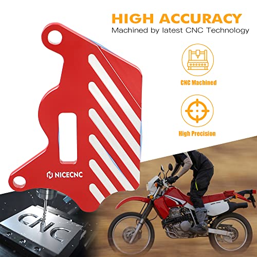 Nicecnc Red Front Brake Caliper Guard Cover Protector 6061-T6 Billet Aluminum Cnc-Machined Compatible With Honda Xr650L 1993-2022 #TOP3