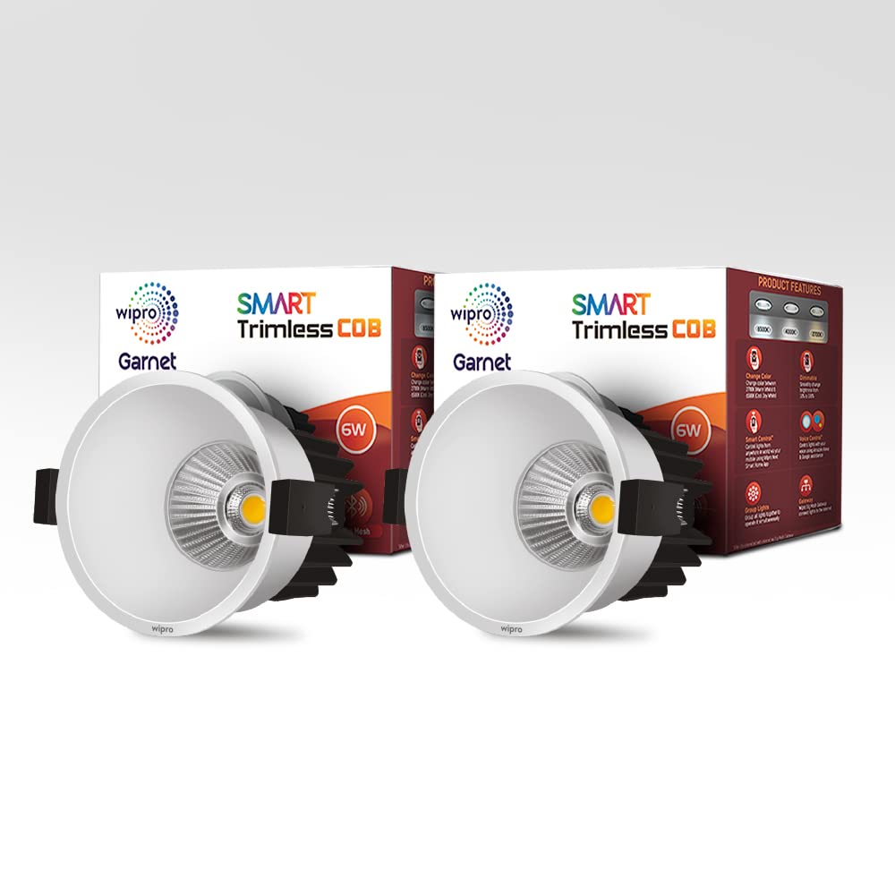 Wipro Garnet 6W Smart Trimless COB (Pack of 2) Wipro Garnet 6W Smart Trimless COB (Pack of 2)