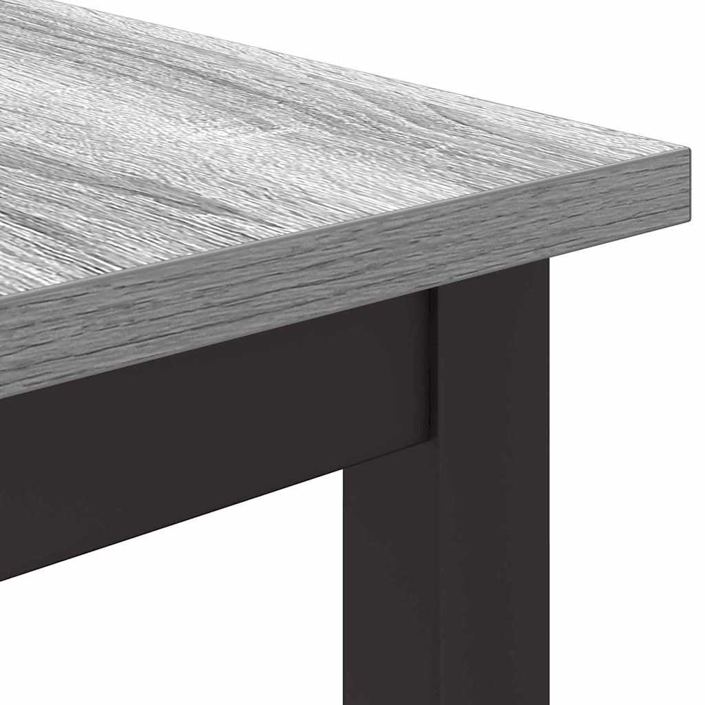 Mesa de trabajo regulable en altura 80 x 50 x 76,5 cm, mesa de ordenador de madera y estructura de acero, mesa de oficina multifuncional para el hogar, oficina, sonoma gris