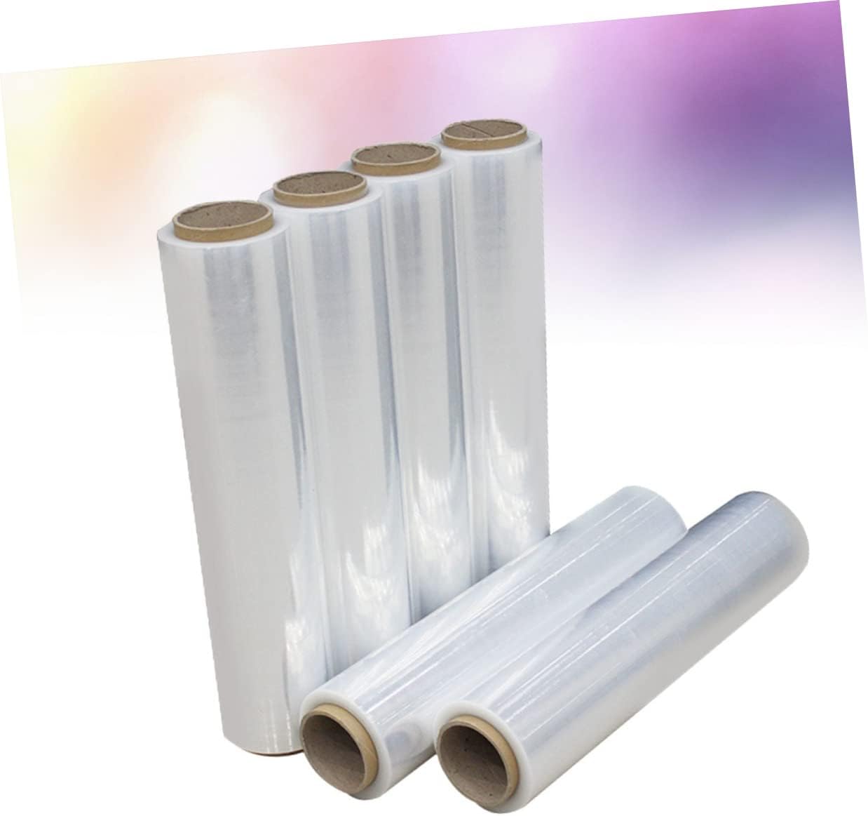 DOITOOL 1roll Transparent Stretch Wrap Film Self-adhesive Pallet Shrink Film for Packing Furniture and Home Warehouse Use Wear-resistant Cling