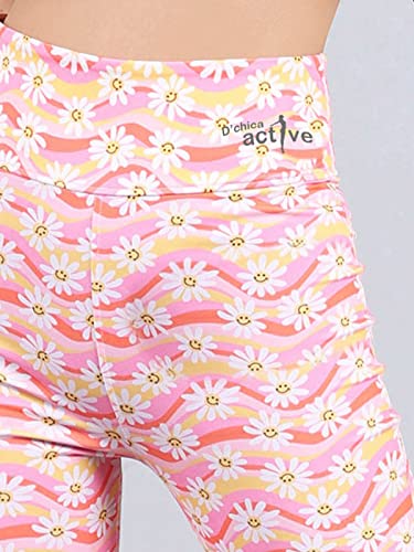 Image of D'Chica Printed Skirted Leggings, High Rise Active Skirt with Pockets & Attached Leggings, Women Flared Skirt Leggings for Sports, Yoga, Fitness, Cycling, Running, Gym, Exercise, and Cardio