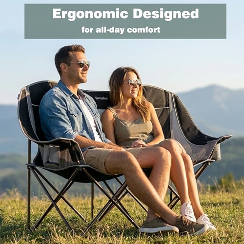 Image of SUNNYFEEL Double Camping Chair Oversized Loveseat for Adults