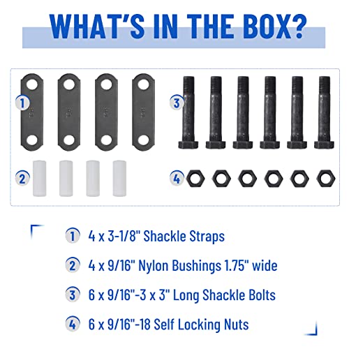 Image of 1 Pack Trailer Shackle Kit, 3-1 /8 inch Trailer Shackle Straps (312)