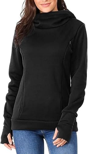 HIFI7 Pull d'allaitement 2 en 1 Sweat à Capuche Allaitement Femme avec Fermeture éclair Invisible maternité à Manches Longues (FR/ES, Alpha/Lettres, TG, Taille Normale, Taille Normale, Noir)