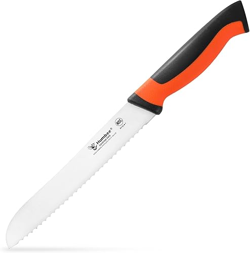 Miniatura 14 de Cuchillo de pan dentado de 10 pulgadas, cuchillo de hoja de acero inoxidable de alto carbono premium para pan con mango ergonómico, certificado NSF,