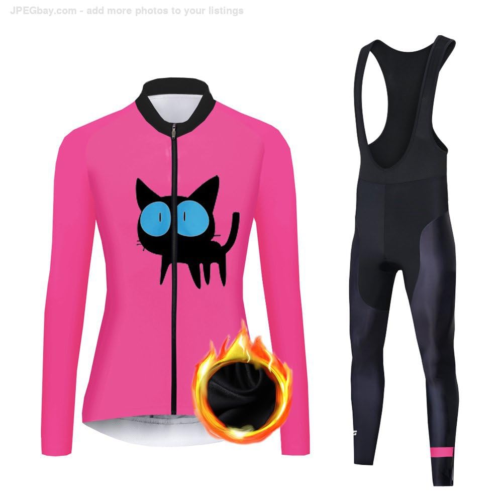UGLY FROG Invernale Completo Abbigliamento Ciclismo Bici Pile Maglia Tuta Bicicletta +Pantaloni Imbottiti con 3D Gel Pad Traspirante Sportivo
