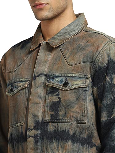 Image of Jack & Jones Men Black Washed Longline Denim Jacket