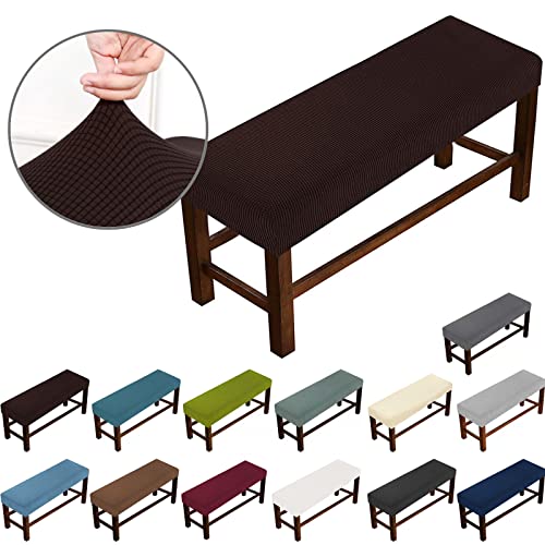 Stretch-Dining-Bench-Cover-Extra-Long-Anti-Dust-Removable-Slipcover-for-Living-Room-Bedroom-Kitchen-Washable-Print-Seat-Protector-Plus-Size-Brown-Long-63-7086-in Stretch Dining Bench Cover Extra Long Anti Dust Removable Slipcover for Living Room Bedroom Kitchen Washable Print Seat Protector Plus Size Brown Long 63 7086 in