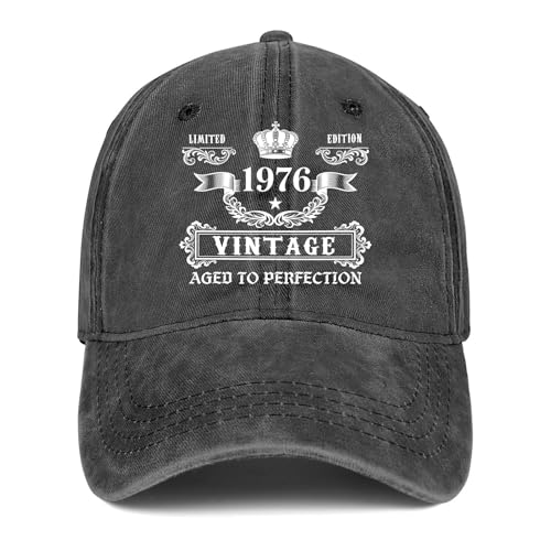Image of Funny 50th Birthday Gifts for Men Women 1976 Hats Vintage 1976 Baseball Cap for 50 Year Old Woman Man Friend