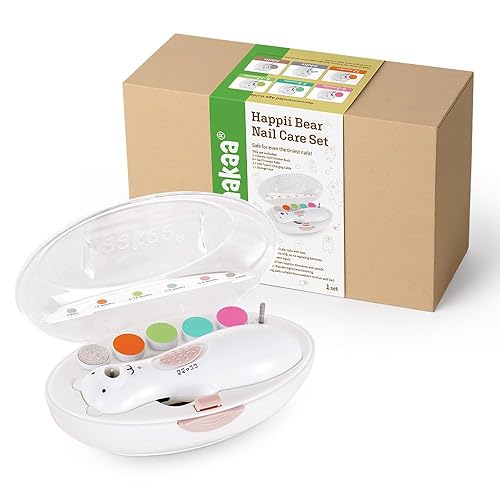Miniatura 2 de Haakaa Happii Bear - Cortador de uñas eléctrico recargable para bebés, lima de uñas para bebé, silencioso y luces LED