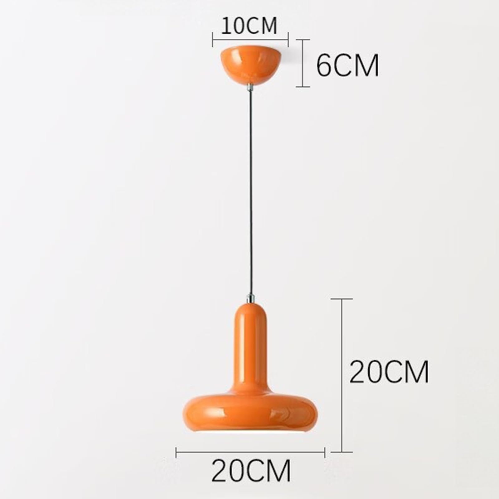 Industrialna metalowa lampa wisząca, 20 cm oprawa sufitowa z gniazdem E27, podwieszane światło w stylu vintage do kuchni jadalni (pomarańczowy)