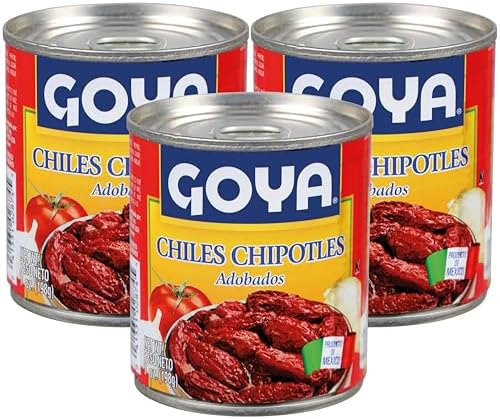 Goya Chipotle Peppers in Adobo Sauce, Latin Cooking, Meat, Pack of 3, 7 oz