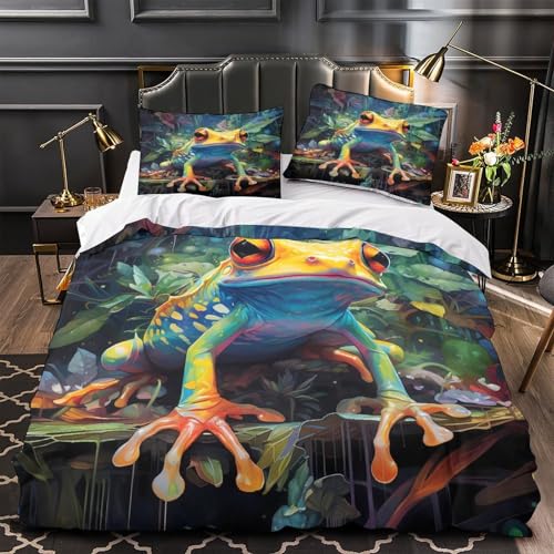 Linge de lit grenouille tropicale pour chambre de garçon et adolescent - 2