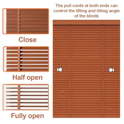 Persianas venecianas horizontales de madera maciza natural color crema para puertas 5