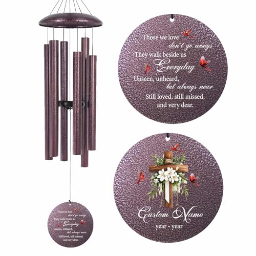 Image of Customized Windchimes in Memory of a Loved One, Memorial Wind Chimes for Loss of Loved One, Sympathy Gifts for Bereavement Remembrance