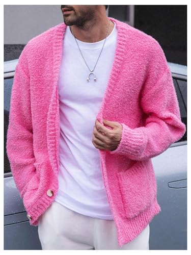 Floerns Men's Casual Long Sleeve Cardigan Sweaters Button Knitted Sweaters with Pocket2