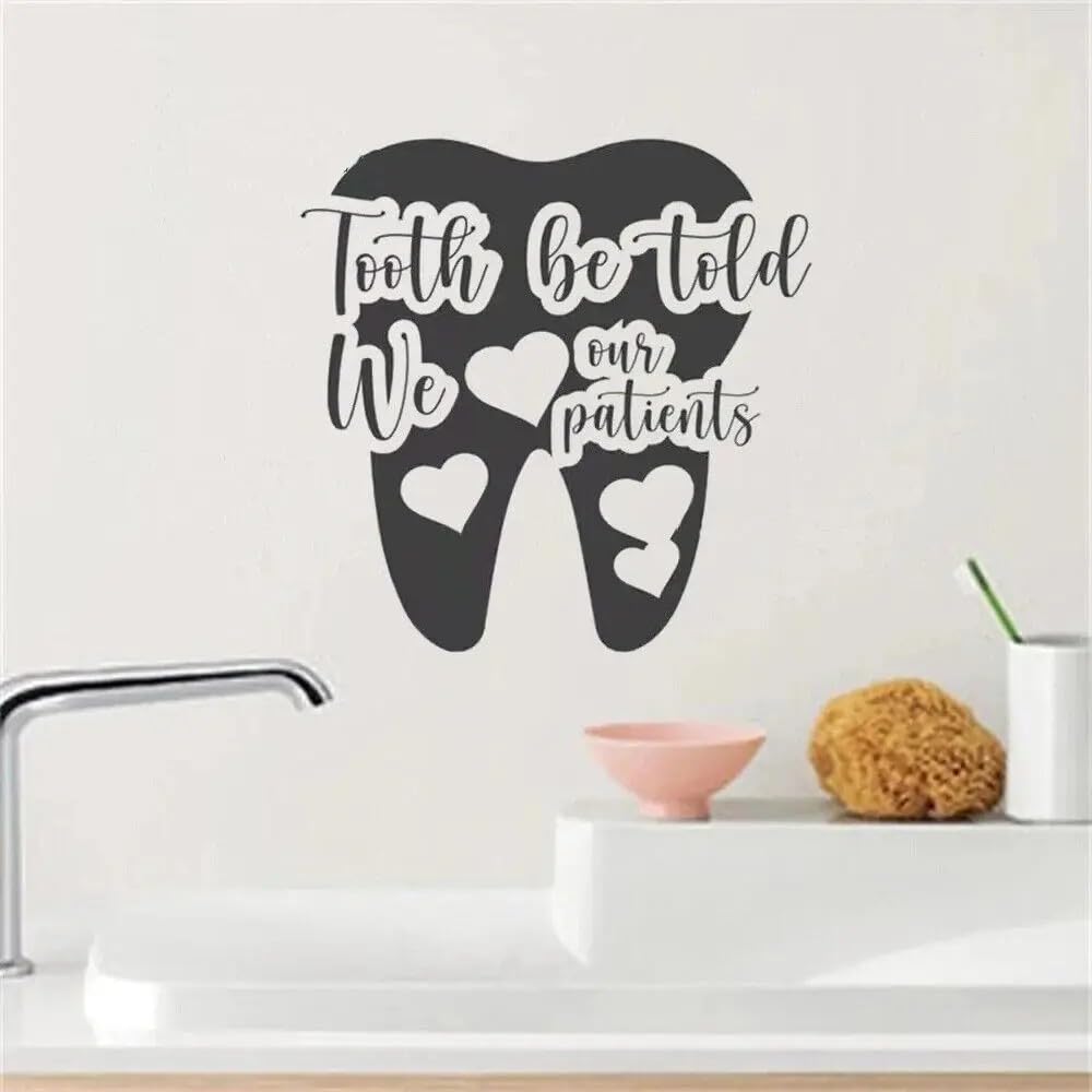 Wall Stickers Tooth Be Told We Love Our Patients Quotes Dental Office Decals Waiting Room Dentists Vinyl Murals 55x55CM