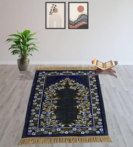 Image of Janamaz Prayer Mat - Turkey Soft Velvet Namaz Mat | Premium Aasan for Daily Salah, Janimaz Namaz, Comfortable & Durable Prayer Mat | 44x27 Inch, (19)