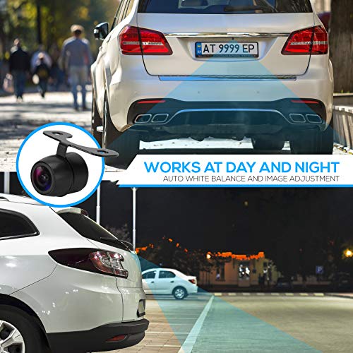 Image of Pyle Universal Front and Rear Dash Camera - 580 x 540 Pixels Compact Mini Car Backup Camera with Night Vision, Waterproof IP-68, 170 Adjustable Viewing Angle, Reverse & Rearview Parking Assistance