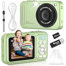 Digital Camera for Kids, WITYEAH 48MP FHD 1080P Point and Shoot Digital Cameras with 16X Zoom Anti-Shake, Compact Portable Cameras for Photography, for Boys Girls Teens Beginners,Green