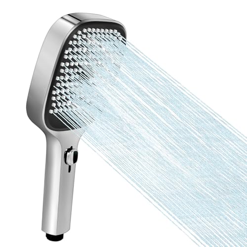 Hochdruck-Duschkopf, Quadratisch, 3 Modi, Verchromt, Universal-Duschkopf (Ohne Schlauch)