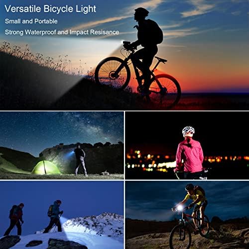 Bike Lights Set 1200 Lumen Powerful Bicycle Lights with 3 LEDs USB Rechargeable Front Headlight and Back Light Anti-Glare Beam Security Cycling Lights IP65 Waterproof Cycle Lights MTB Lights