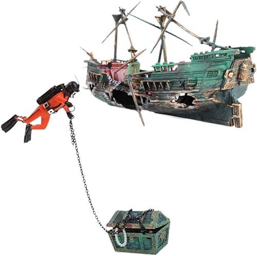 Miniatura 6 de Decoración para acuario, cofre del tesoro, decoración de pecera, decoración de acuario para acuario, adorno decorativo para acuario de tanque de