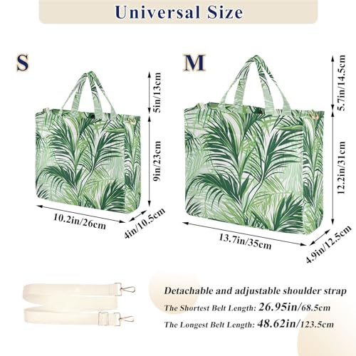 Hawaiian Palm Leaf Corduroy Tote Bag for Women Hobo Crossbody Bag Purse Stylish Shoulder Handbag Messenger Bags, S3