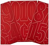 Headline Sign 32623 Stick-On Vinyl Numbers, Red, 6-Inch
