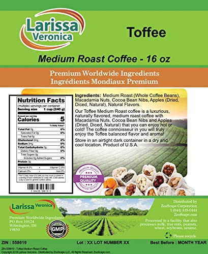 Toffee Medium Roast Café en Grano 16 oz miniatura 2