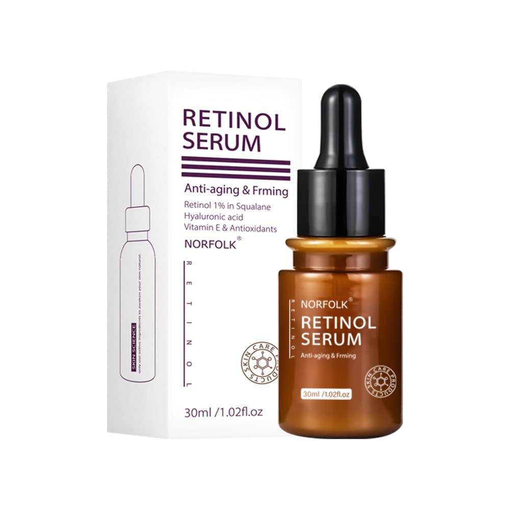 Retinol Anti Aging Face Cream & Essence, Vibrant Glamour Retinol Serum,Containing Hyaluronic Acid, Retinol and Vitamin E, Firming Lifting Anti-aging Remove Wrinkle (3PCS)
