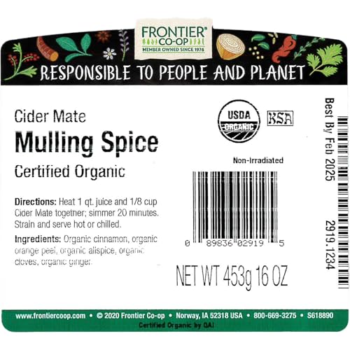 Frontier Co-op Organic Cider Mate Mulling Spice - For Mulled Cider | 16 Ounce (Pack of 1) image 4