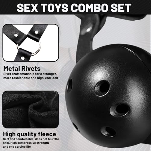 BDSM Restraint Toy Kit 10 Piece Sex Bondage Handcuffs Ankle Cuffs - Image 5