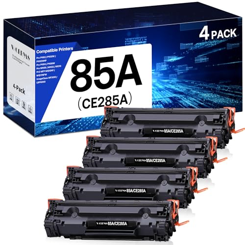 Cartucho de tóner 85A compatible con HP 85A CE285A para usar con impresora HP Laserjet Pro P1102W 1102W M1212 M1212NF MFP P1109W M1210 M1217NFW (paquete de 4, negro)