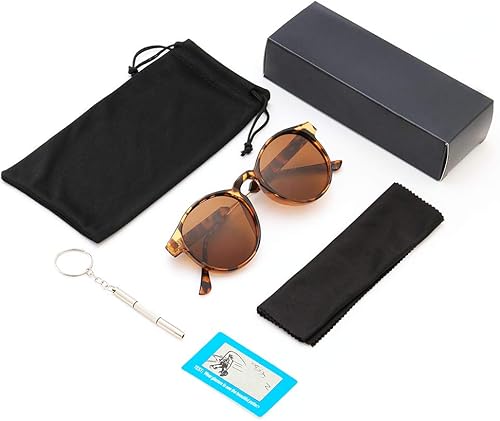 Miniatura 7 de Lentes de sol polarizados para mujer, estilo retro, redondos, estilo vintage