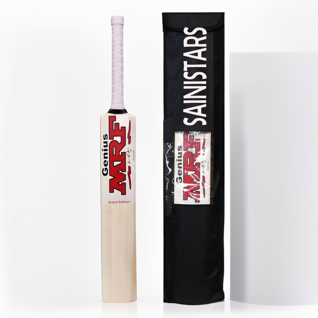 New Grand Edition SAINISTARS Popular Willow Tennis Cricket Bat Suitable for Stree, Tournaments Practice Bat King virat kohli Signature (Popular Willow bat with Cover)-image-12