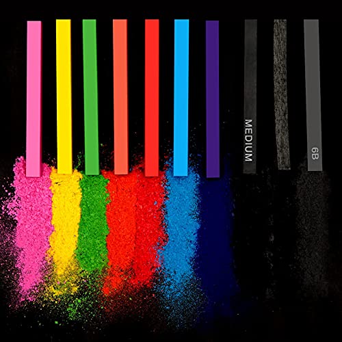 Stapens Chalk Pastels, Vine Charcoal And Graphite Sticks For Artists Drawing, Set Of 24 Pcs #TOP1