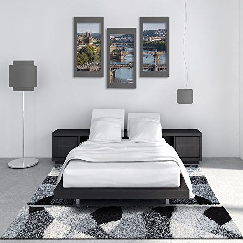 Shaggy Läufer Bettumrandung Hochflor Teppich Vigo In Versch. Farben 3er Set, Farbe:grau, Läuferset Größen:2 mal 70x140 1 mal 70x250 cm Shaggy Läufer Bettumrandung Hochflor Teppich Vigo In Versch. Farben 3er Set, Farbe:grau, Läuferset Größen:2 mal 70x140 1 mal 70x250 cm
