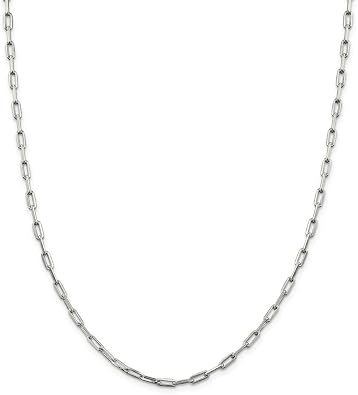 Elongated Open Link Chain Necklace 