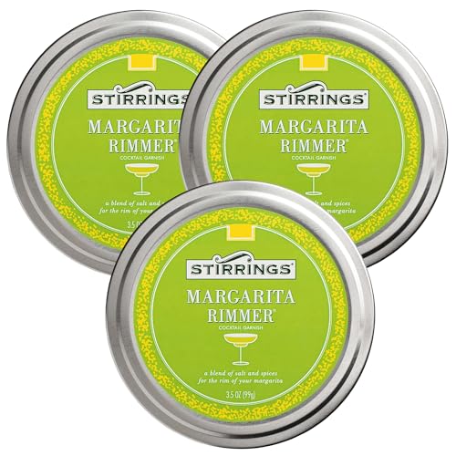 Stirrings 3 Pack Margarita Cocktail Rimmer - Easy to Rim a Glass - Specialty Sugar and Salt Drink Rimmers