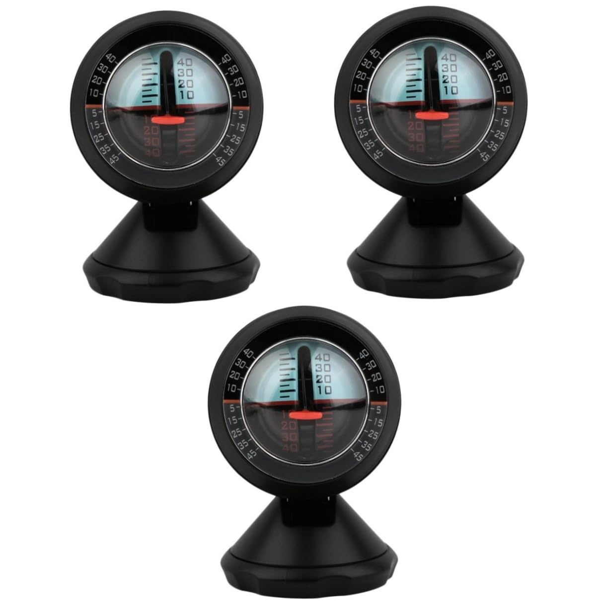 ULTECHNOVO 3pièces Niveau Inclinaison pour Voiture Indicateur De Pente Et Angle Outil De Mesure De Niveau pour Véhicule Noir