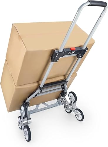 Miniatura 2 de Versión mejorada Carro de mano y carrito de escalada de escaleras, carrito de escalada de escaleras de capacidad de 220 libras, carrito de equipaje