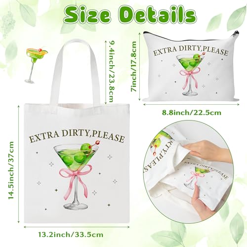 Image of Y1tvei Canvas Bags Gifts, Tote Bag with Makeup Pouch, Birthday Party Favors