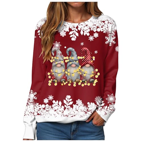 Generisch Weihnachtspullover Damen Lustig Wichtel Beleuchtung Druck...