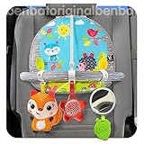 Car Seat Toys For Babies - Double Sided Rear Facing Carseat Toy With Baby Mirror For Infants Girls A